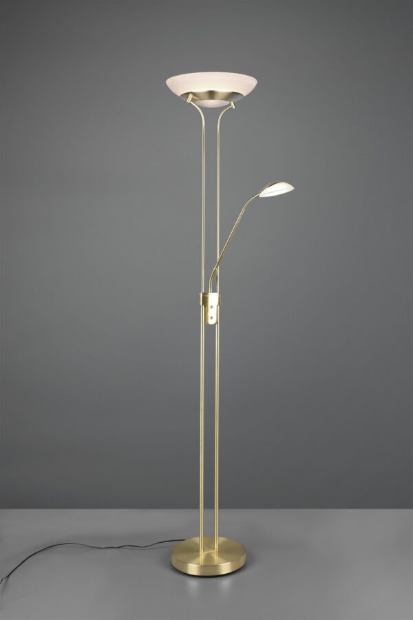 Trio R40073508 Orson LED Stmívatelná stojací lampa | Teplá bílá | 27W | Barevný kov | Mosaz