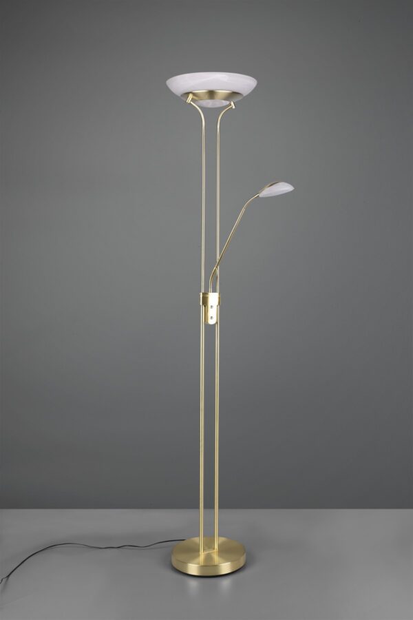 Trio R40073508 Orson LED Stmívatelná stojací lampa | Teplá bílá | 27W | Barevný kov | Mosaz