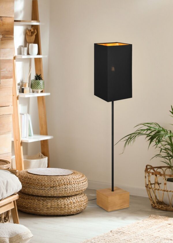 Trio R40171080 Woody Dřevěná stojací lampa | E27