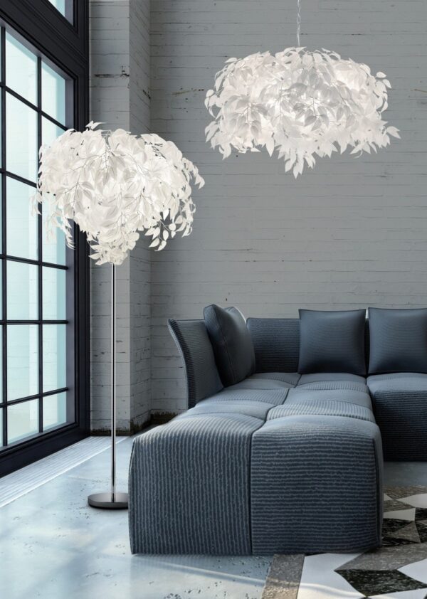 Trio R40463001 Leavy Stojací lampa | E14 | Chrom | Kov