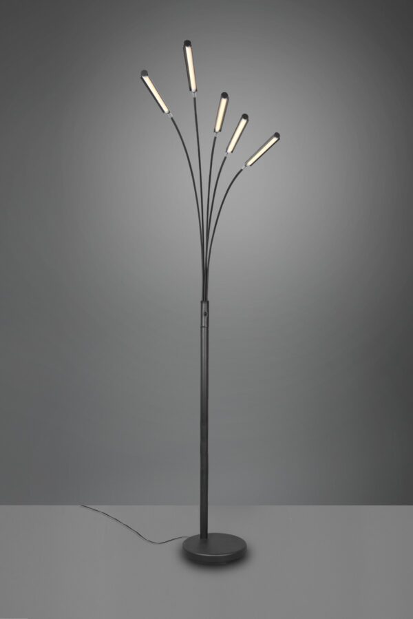 Trio R41031532 Reed LED Stmívatelná stojací lampa | Teplá bílá | 4W | Černá
