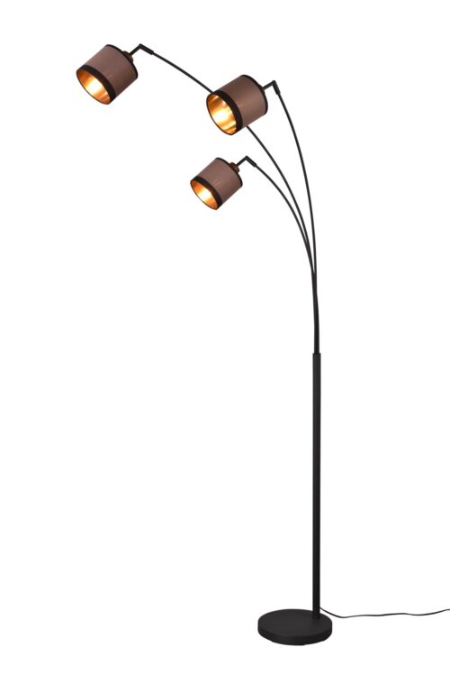 Trio R41553041 Stojací lampa s textilním stínidlem | E14 | Černá