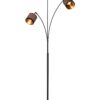 Trio R41553041 Stojací lampa s textilním stínidlem | E14 | Černá