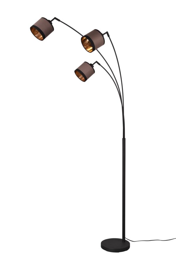 Trio R41553041 Stojací lampa s textilním stínidlem | E14 | Černá