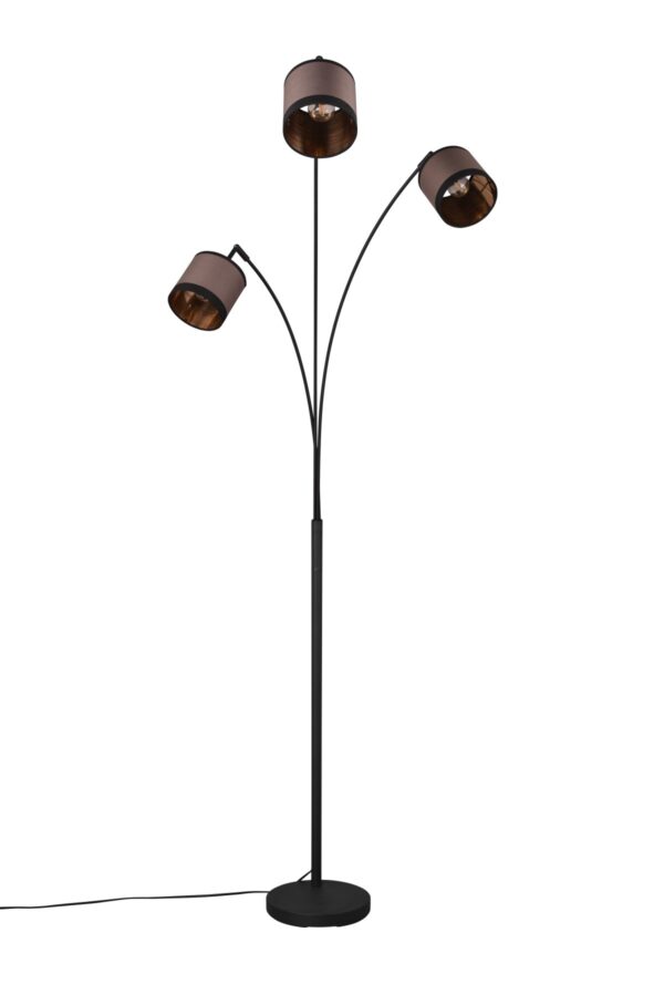 Trio R41553041 Stojací lampa s textilním stínidlem | E14 | Černá