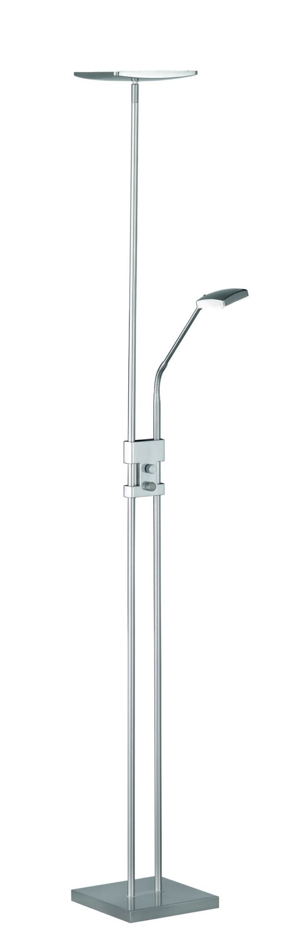 Trio R42562107 Luke LED stojací lampa | Teplá bílá | 15W | Kov | Nikl