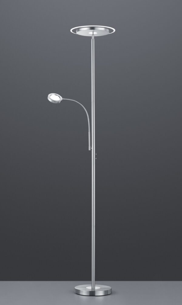 Trio R42752107 Ackbar LED stojací lampa | Teplá bílá | 18W | Kov | Nikl