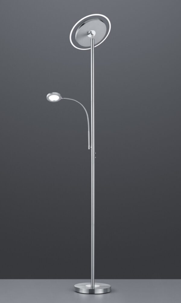 Trio R42752107 Ackbar LED stojací lampa | Teplá bílá | 18W | Kov | Nikl