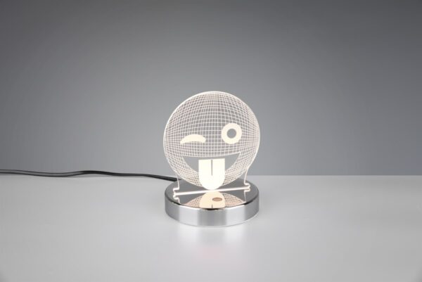 Trio R52641106 Smiley LED stolní lampička | RGB | Teplá bílá | 3W | Chrom | Kov