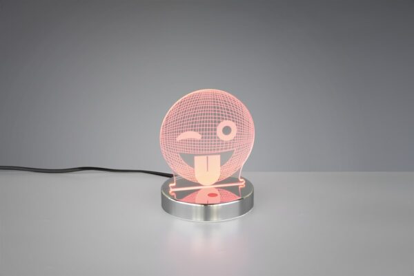Trio R52641106 Smiley LED stolní lampička | RGB | Teplá bílá | 3W | Chrom | Kov