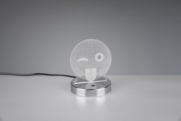 Trio R52641106 Smiley LED stolní lampička | RGB | Teplá bílá | 3W | Chrom | Kov