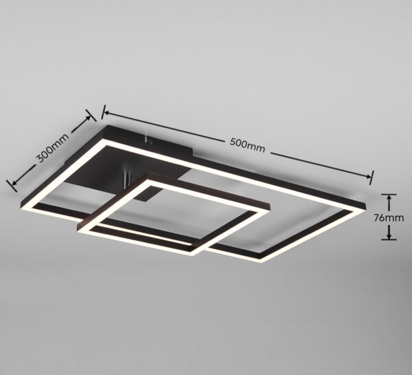 Trio R62642132 Padella LED Přisazené stropní svítidlo | Teplá bílá | Černá | 25W