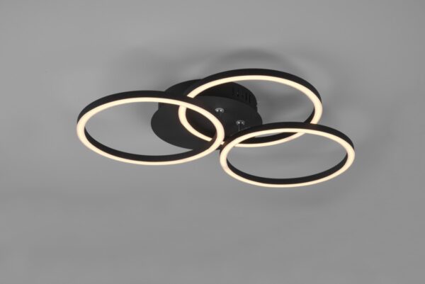 Trio R62823132 Circle LED Stropní svítidlo s ovladačem | Variabilní | Černá | 27W