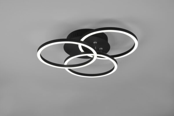 Trio R62823132 Circle LED Stropní svítidlo s ovladačem | Variabilní | Černá | 27W