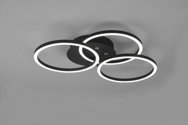 Trio R62823132 Circle LED Stropní svítidlo s ovladačem | Variabilní | Černá | 27W