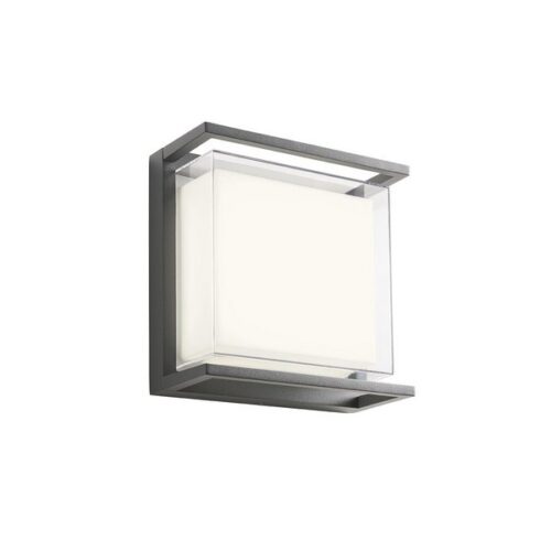 Redo 90241 Scrigno LED Nástěnné venkovní světlo | Teplá bílá | Šedá | 17W
