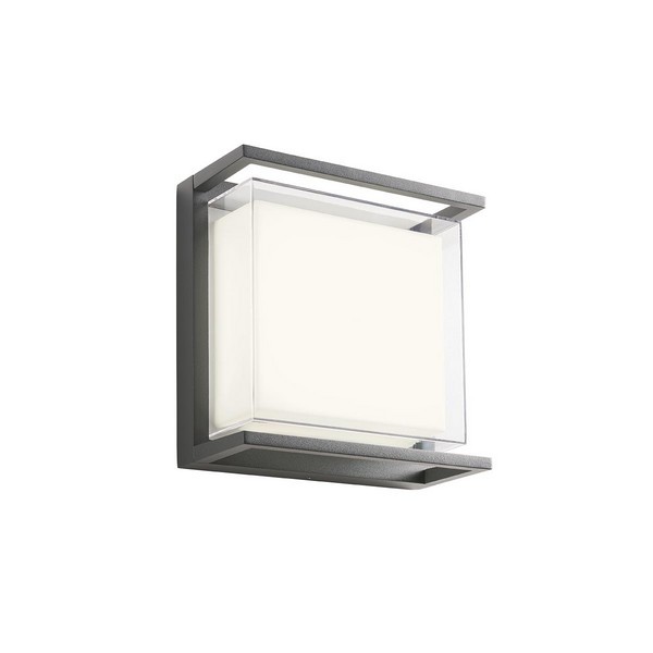 Redo 90241 Scrigno LED Nástěnné venkovní světlo | Teplá bílá | Šedá | 17W