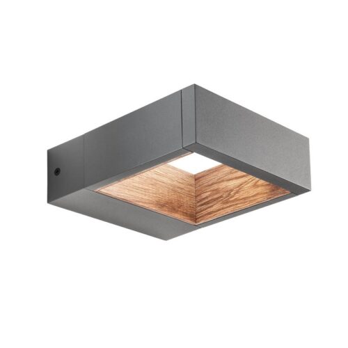 Redo 90508 LED Nástěnné venkovní světlo | Teplá bílá | Dřevo | Šedá