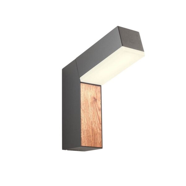 Redo 90510 LED Nástěnné venkovní světlo | Teplá bílá | Dřevo | Šedá