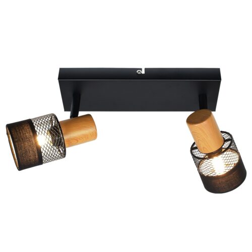 Italux 5900644433422 LED bodové svítidlo | 2x4W | Černá | Dřevo