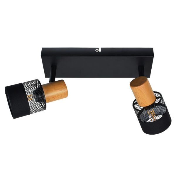 Italux 5900644433422 LED bodové svítidlo | 2x4W | Černá | Dřevo