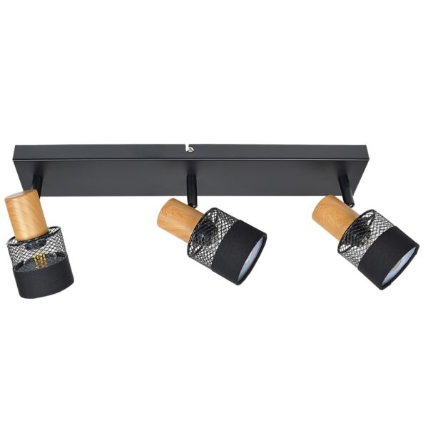 Italux 5900644433811 LED bodové svítidlo | 3X4W | Černá | Dřevo