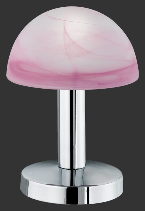 Trio 599100106 Fynn Ii Dotyková stolní lampa | E14 | Kov | Růžová | Stříbrná