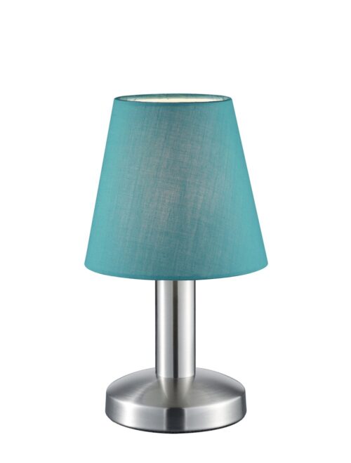 Trio 599700119 Mats Ii Dotyková stolní lampa | E14 | Kov | Nikl | Tyrkysová