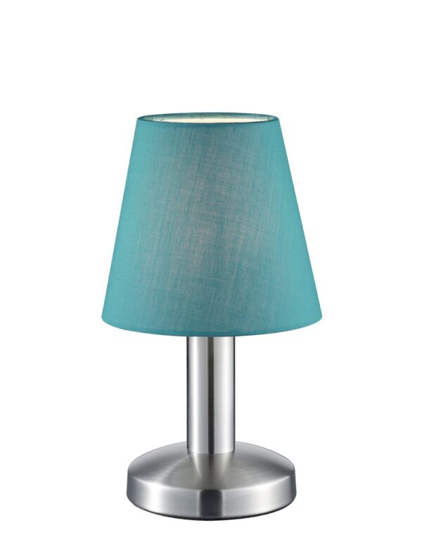 Trio 599700119 Mats Ii Dotyková stolní lampa | E14 | Kov | Nikl | Tyrkysová