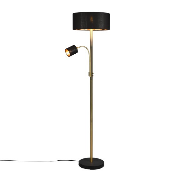 Trio 416900208 Motel Stojací lampa | E27 | Barevný kov | Mosaz