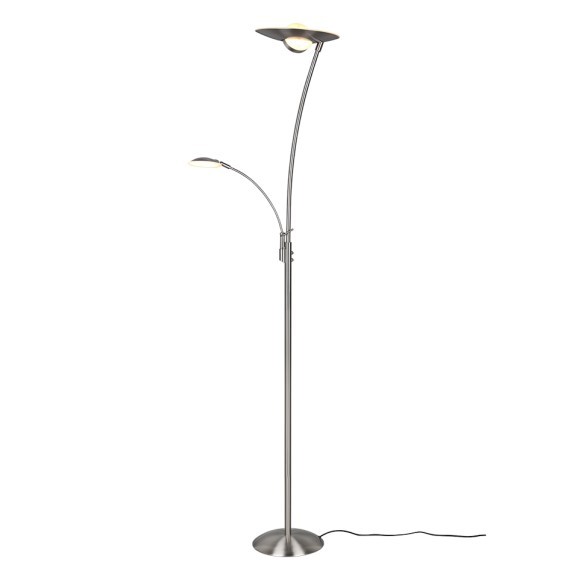 Trio 424310207 Granby LED Stmívatelná stojací lampa | Teplá bílá | Kov | Nikl | 29 + 6,5W
