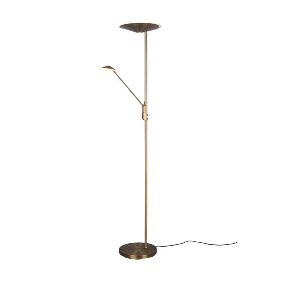 Trio 425610204 Brantford LED Stmívatelná stojací lampa | Variabilní | Barevný kov | Mosaz | 30W