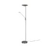 Trio 425610207 Brantford LED Stmívatelná stojací lampa | Teplá bílá | Kov | Nikl | 30 +6,5W