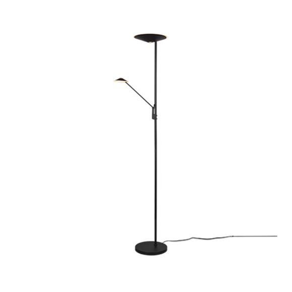 Trio 425610232 Brantford LED Stmívatelná stojací lampa | Teplá bílá | Černá | 30 +6,5W