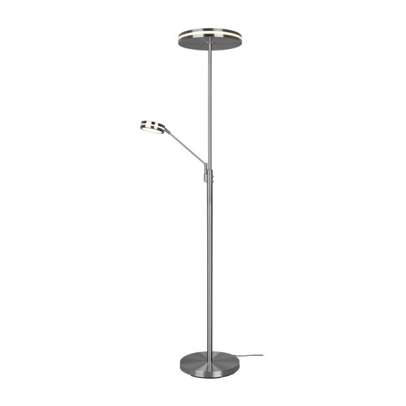 Trio 426510207 Franklin LED Stmívatelná stojací lampa | 35+,6,5W | Kov | Nikl