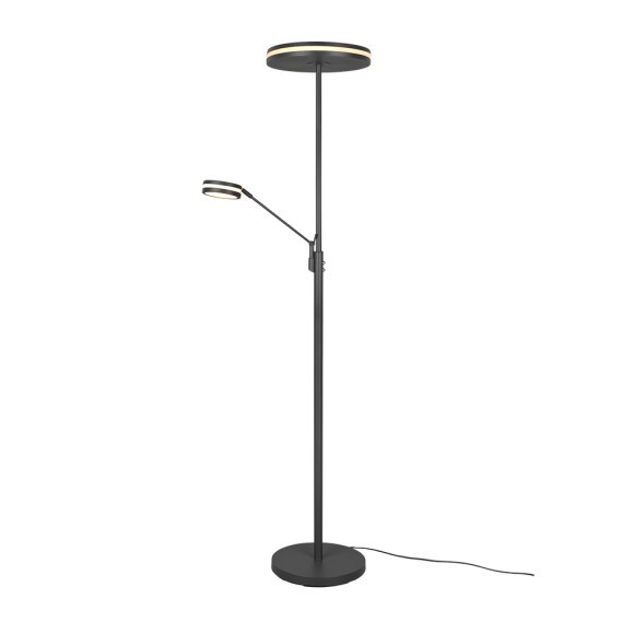 Trio 426510242 Franklin LED Stmívatelná stojací lampa | 35+,6,5W | Černá