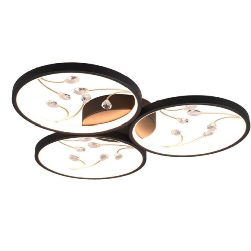 Trio 642110332 Groovy LED Přisazené stropní svítidlo | Teplá bílá | 30W | Černá