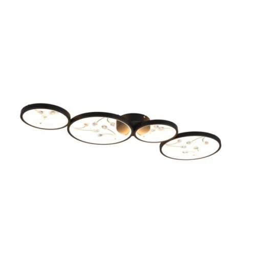 Trio 642110432 Groovy LED Přisazené stropní svítidlo | Teplá bílá | 37W | Černá