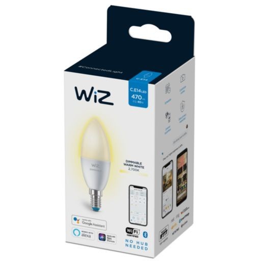 WiZ 8718699786212 Dimmable Smart LED Smart žárovka E14 | Teplá bílá | 48W