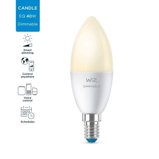 WiZ 8718699786212 Dimmable Smart LED Smart žárovka E14 | Teplá bílá | 48W
