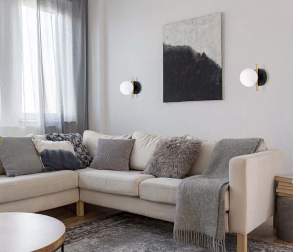 Italux 5900644432982 Nástěnné svítidlo | G9 | Barevný kov | Bílá | Černá | Zlatá