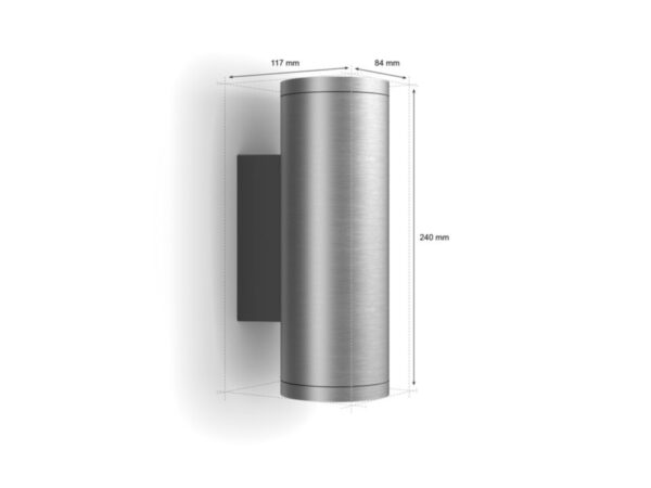 Philips Hue 17463/47/P7 Smart LED Nástěnné venkovní světlo | RGB | Variabilní | Kov | Nerez | 2x8W