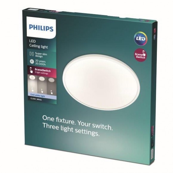 Philips 8718699680992 Clear LED Přisazené stropní svítidlo | Přírodní bílá | Bílá | 18 W