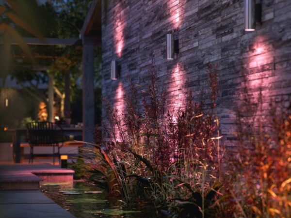 Philips Hue 17463/47/P7 Smart LED Nástěnné venkovní světlo | RGB | Variabilní | Kov | Nerez | 2x8W