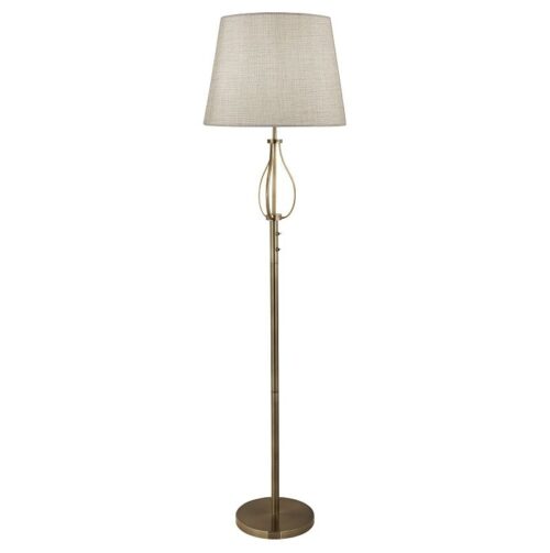 Searchlight 9600EU7485AB Vegas Stojací lampa | E27 | Barevný kov | Béžová | Bílá | Mosaz