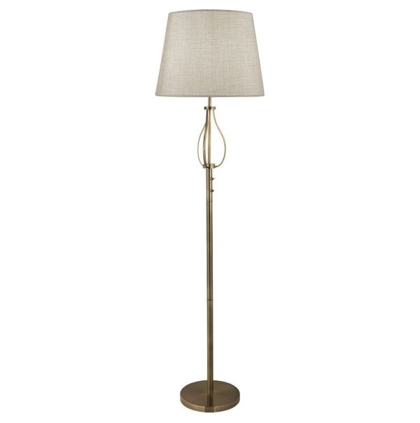Searchlight 9600EU7485AB Vegas Stojací lampa | E27 | Barevný kov | Béžová | Bílá | Mosaz
