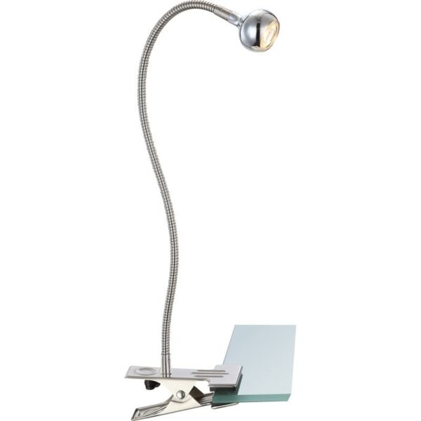 Globo 24109K LED svítidlo s klipem Serpent 1x3W | 180lm | 3000K - ohebné rameno, vypínač na těle, matný nikl