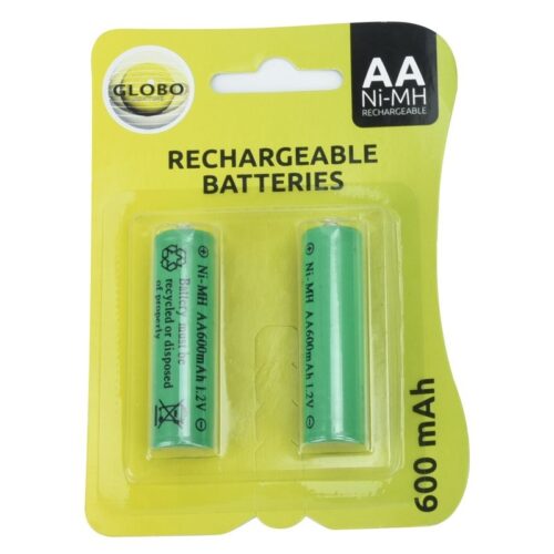 Globo 3300-2E dobíjecí baterie AA do solárních svítidel - Ni-Mh 1,2V, AA 600 mAh, 2 ks v balení