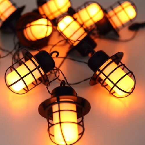 Globo 33059F-10 LED Venkovní závěsný řetěz | Teplá bílá | Černá | 100x0,1W