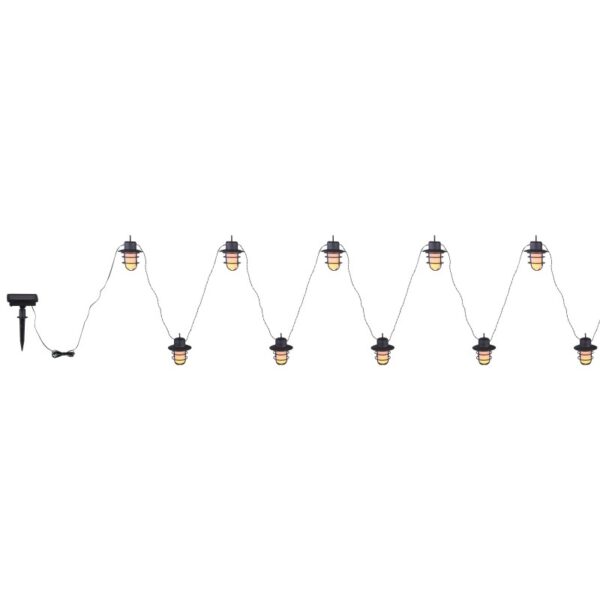 Globo 33059F-10 LED Venkovní závěsný řetěz | Teplá bílá | Černá | 100x0,1W